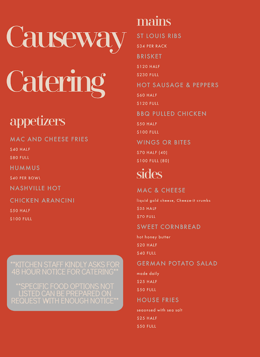 Causeway Boston Menu - Image 3