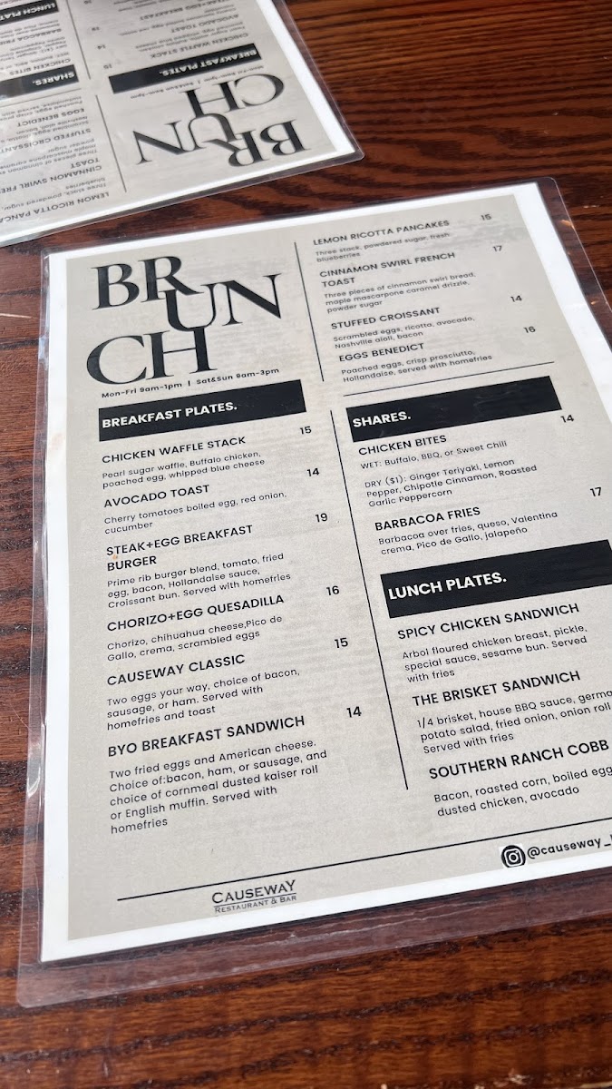 Causeway Boston Menu - Image 6